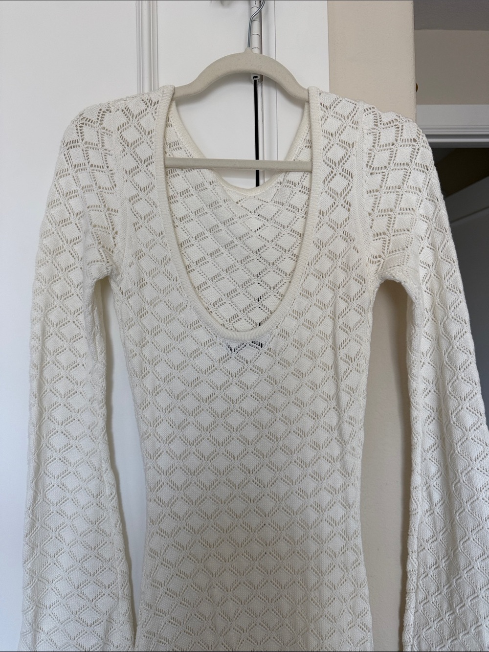 Charlie Holiday Cream Textured Knit Maxi Dress - Picture 5 of 5